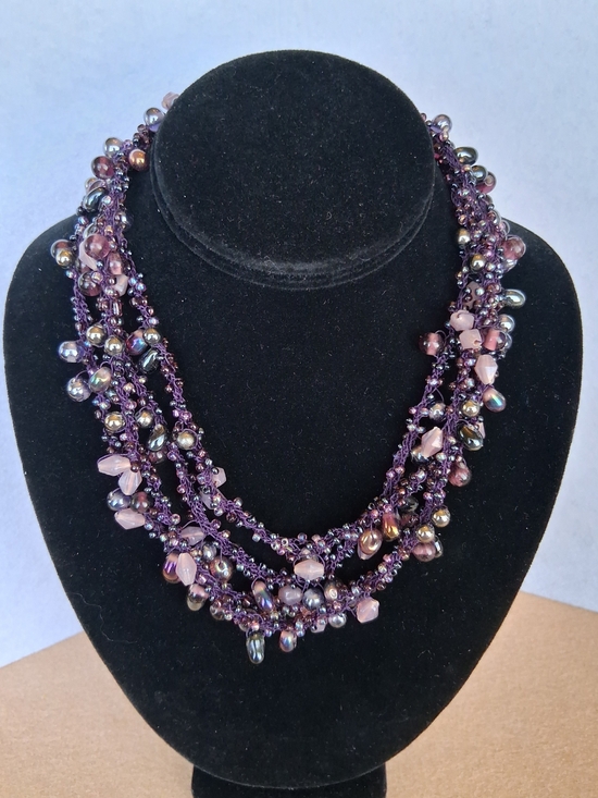 Source Unknown Jewelry - Purple Beaded Multi-Strand Necklace - Women